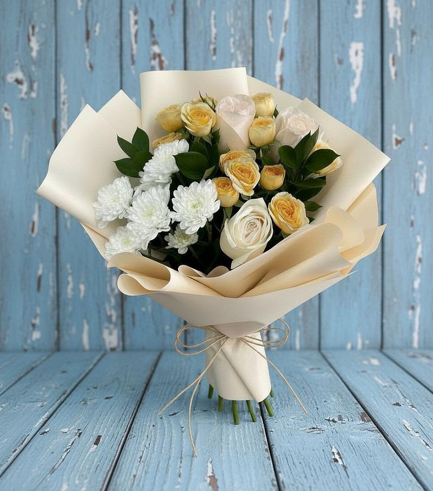 Букет цветов из: Розы и Хризантемы в Алапаевске