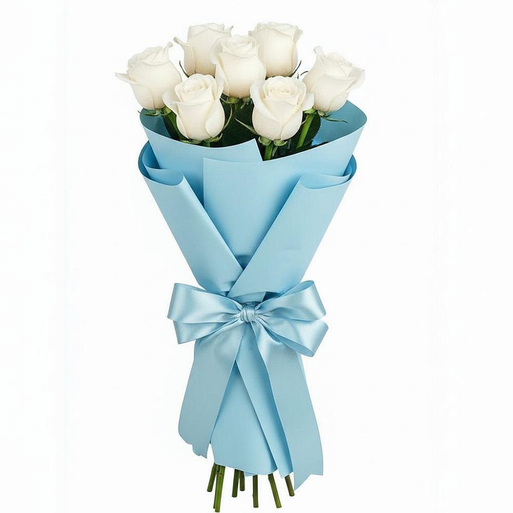 Букет 7 белых роз Проуд в Алапаевске