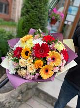 Букет цветов из:  Герберы, Ромашки, Хризантемы, Розы и Подсолнухи #REPLACE_PRED# Алапаевске