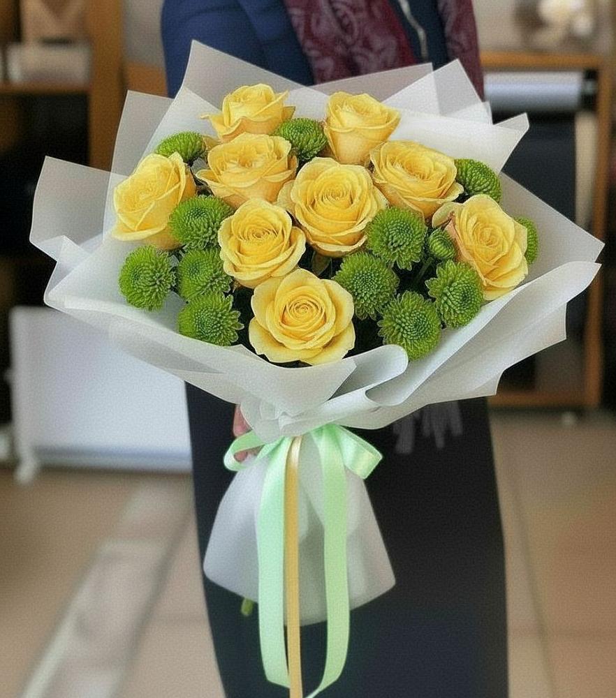 Букет цветов из: Хризантемы и Розы в Алапаевске