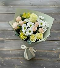 Букет цветов из:  Альстромерии, Розы и Хризантемы #REPLACE_PRED# Алапаевске