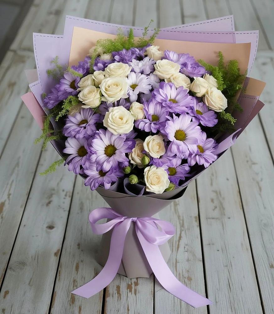 Букет цветов из: Хризантемы и Розы в Алапаевске